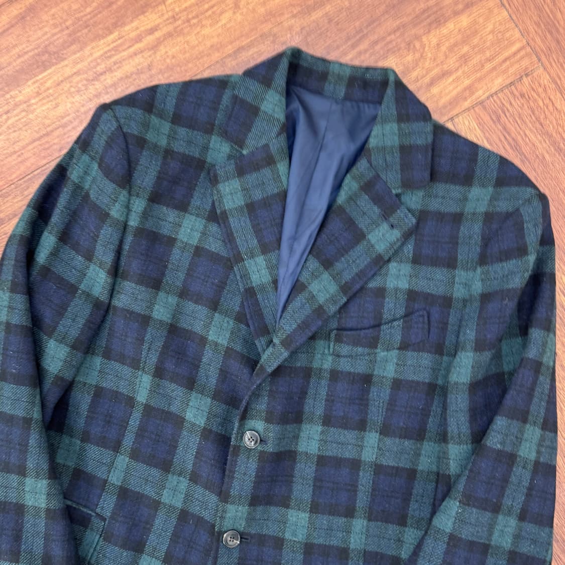L 부기홀리데이 블랙와치 패턴 울 블레이저 자켓  상품이미지4