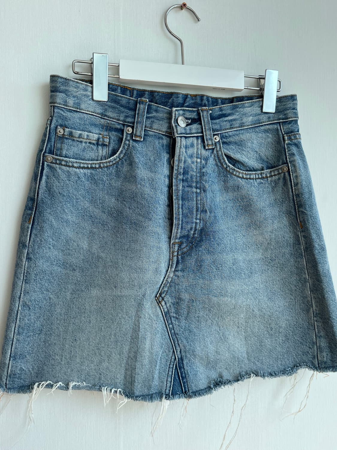 포켓 포인트 데님 청치마 상품이미지2