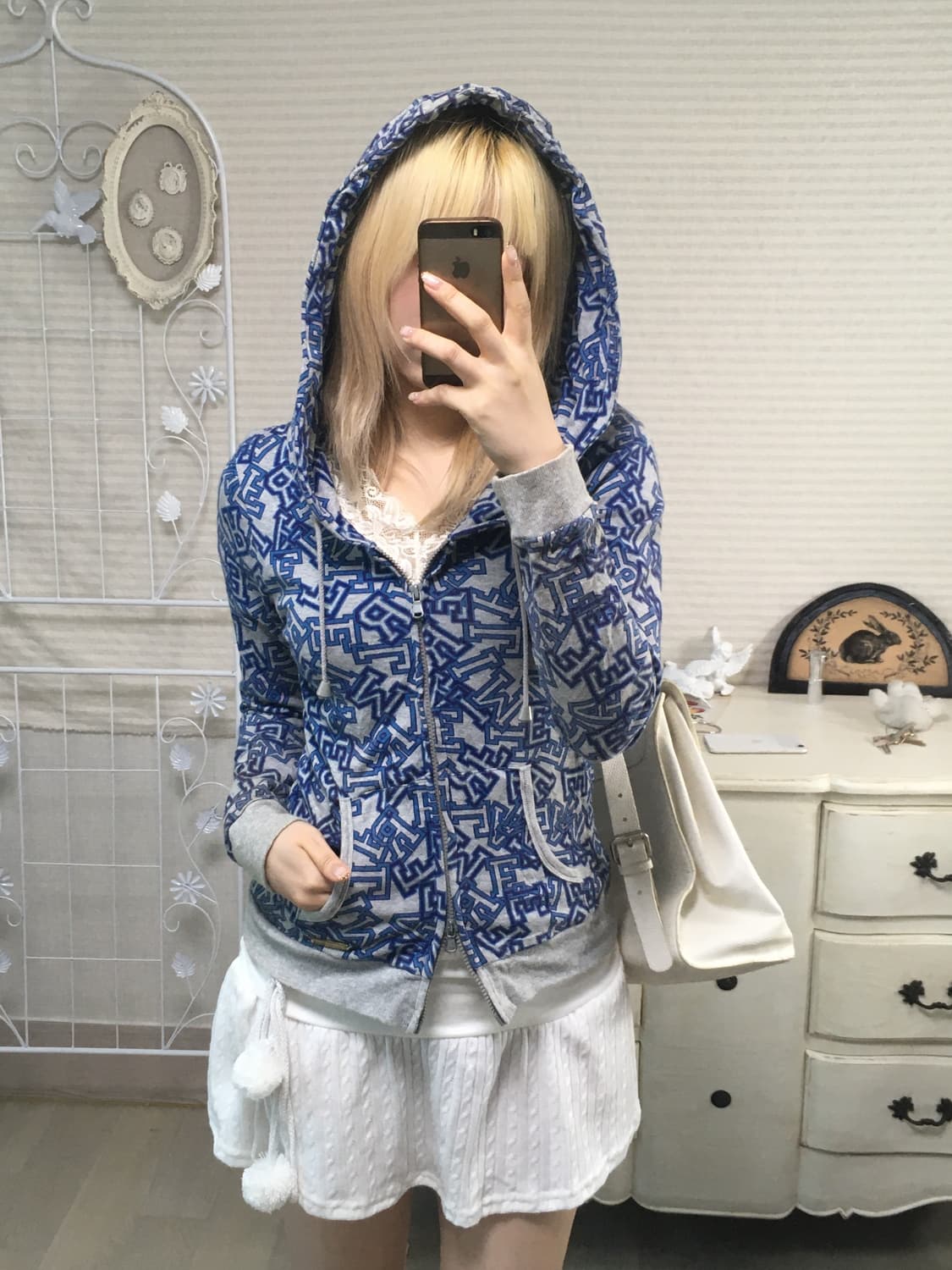 aimerfeel lettering blue-gray hood zipup 상품이미지1