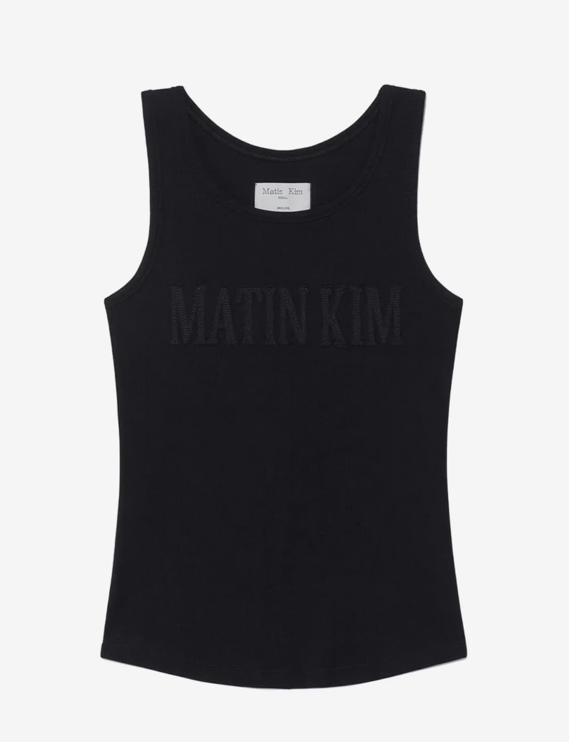 마뗑킴 LOGO APPLIQUE 슬림 탱크 탑 화이트, 블랙 M 상품이미지2