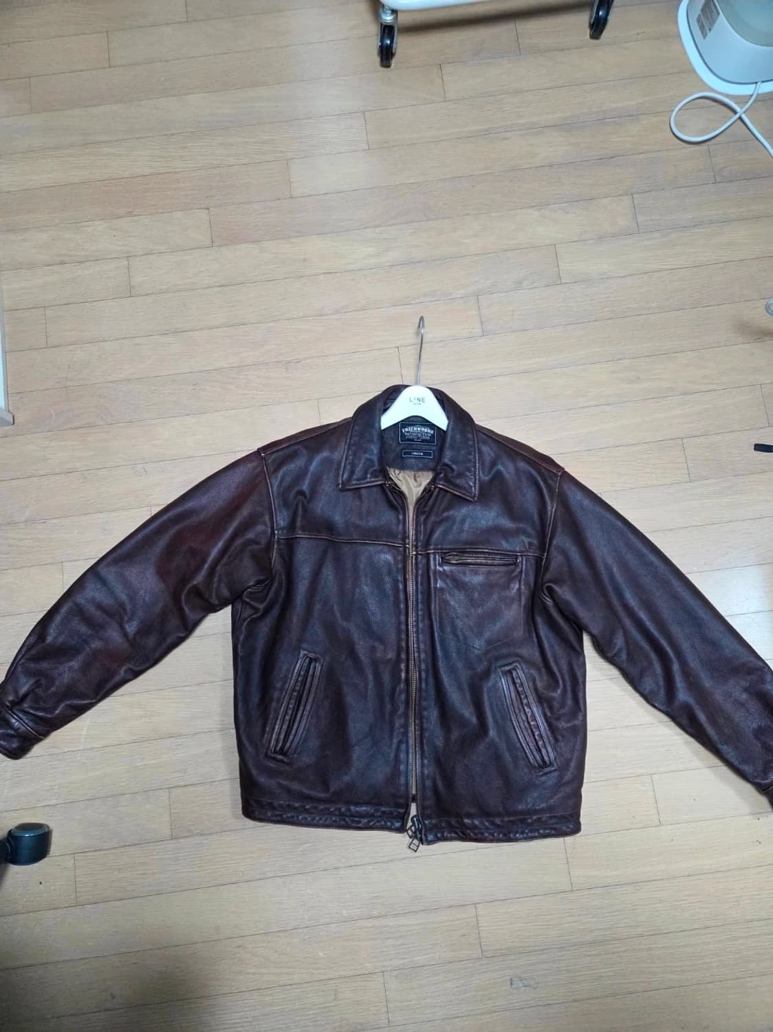 프리즘웍스 디스트로이드 카우하이드 레더 자켓 워시드 브라운 상품이미지2