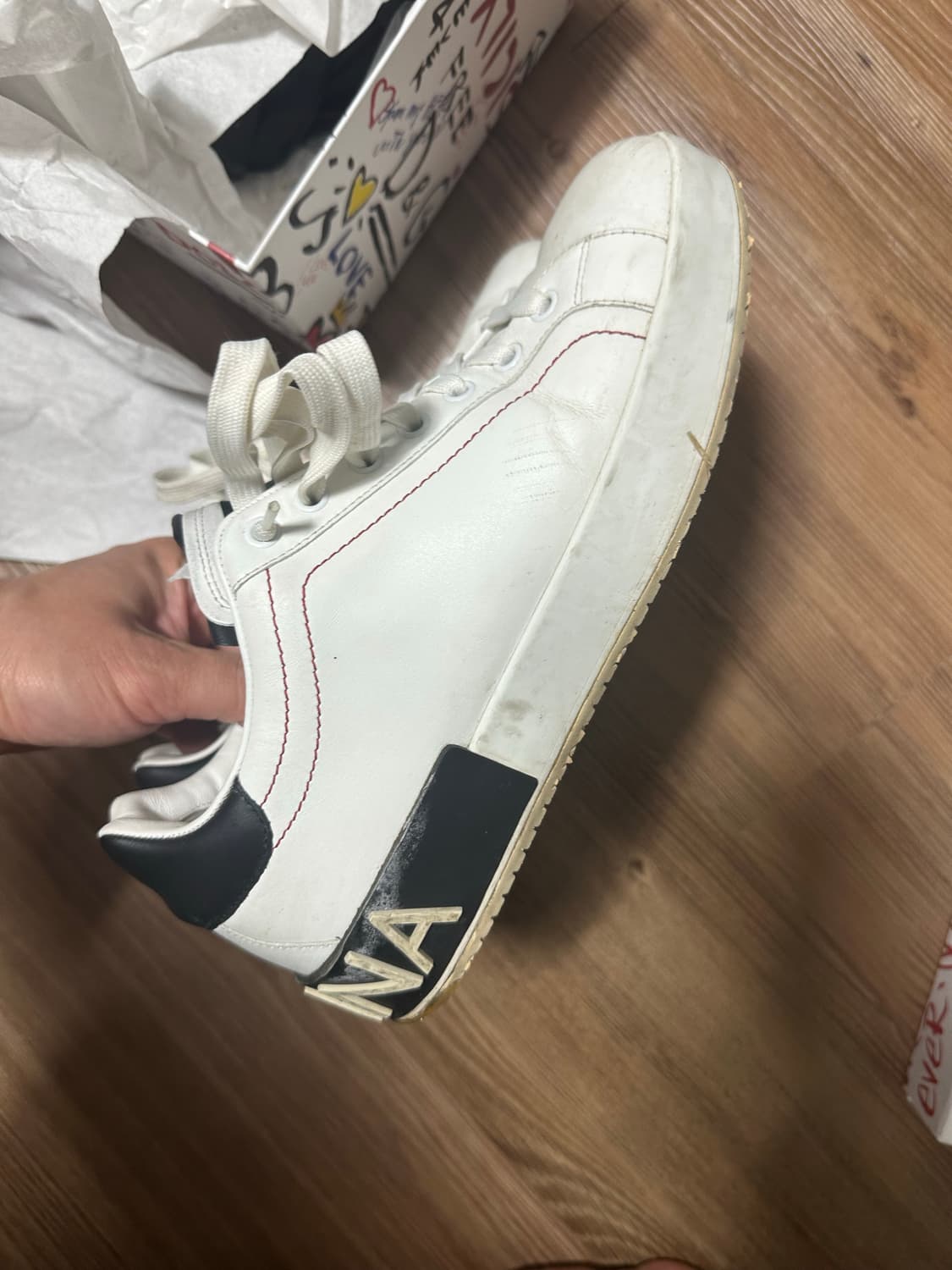 돌체앤가바나 포르토피노 스니커즈 블랙 상품이미지3