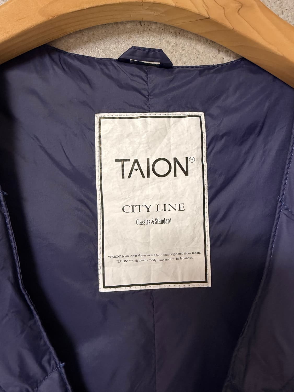 TAION 타이온 다이아 퀼팅 다운 베스트 네이비 L 상품이미지2