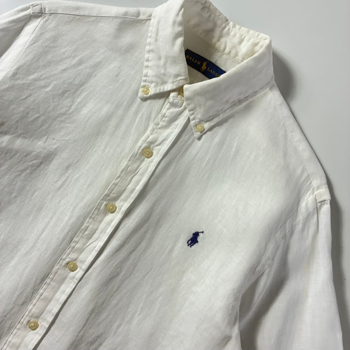Polo  폴로 랄프로렌 자수 린넨 화이트 셔츠  상품이미지2