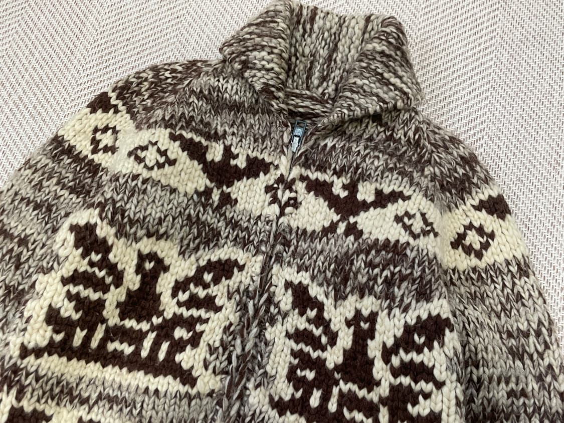 빈티지 캐나다 헤비 코위찬 니트 집업 J03585 상품이미지2