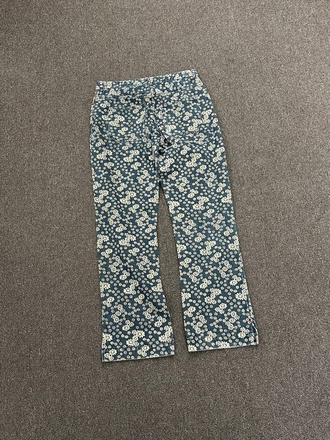 OS)Japanese vintage 여성 플라워 패턴 데님팬츠 상품이미지4