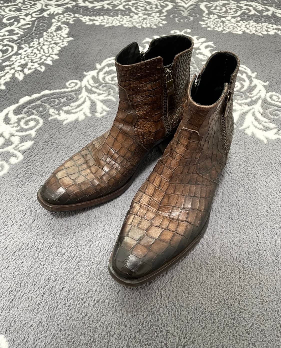 Jo Ghost Crocodile Pattern Ankle Boots 상품이미지5