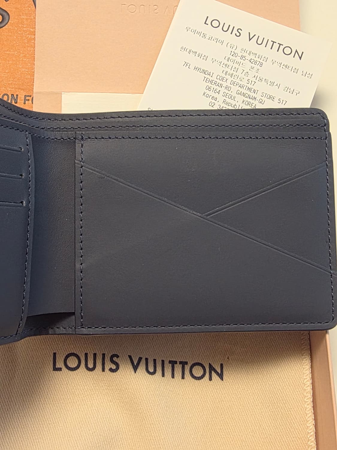 [풀구성] 루이비통 쉐도우 이클립스 반 지갑 네이비 상품이미지5