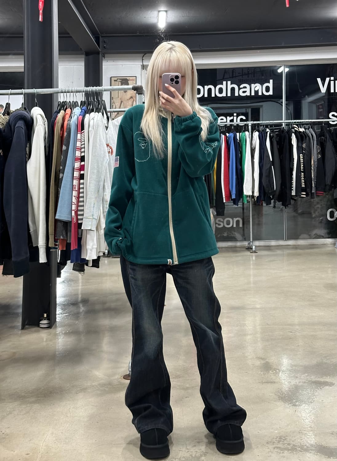 베이프 챔피온 콜라보 후디 플리스 집업 상품이미지3