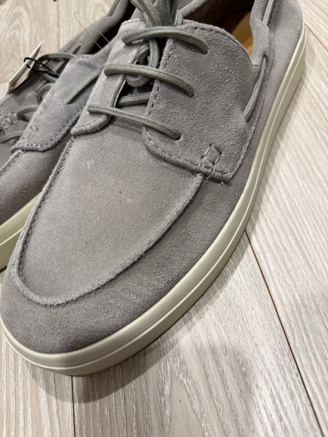 자라 스웨이드 레더 보트 슈즈 그레이  상품이미지6