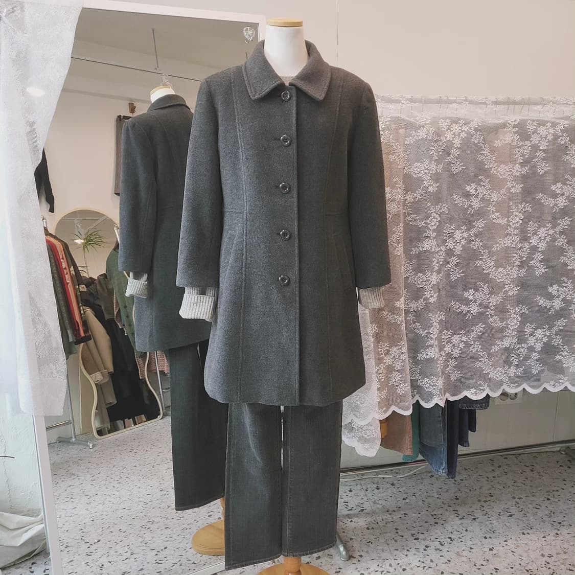 블루폭스퍼 앙고라 코트 상품이미지8