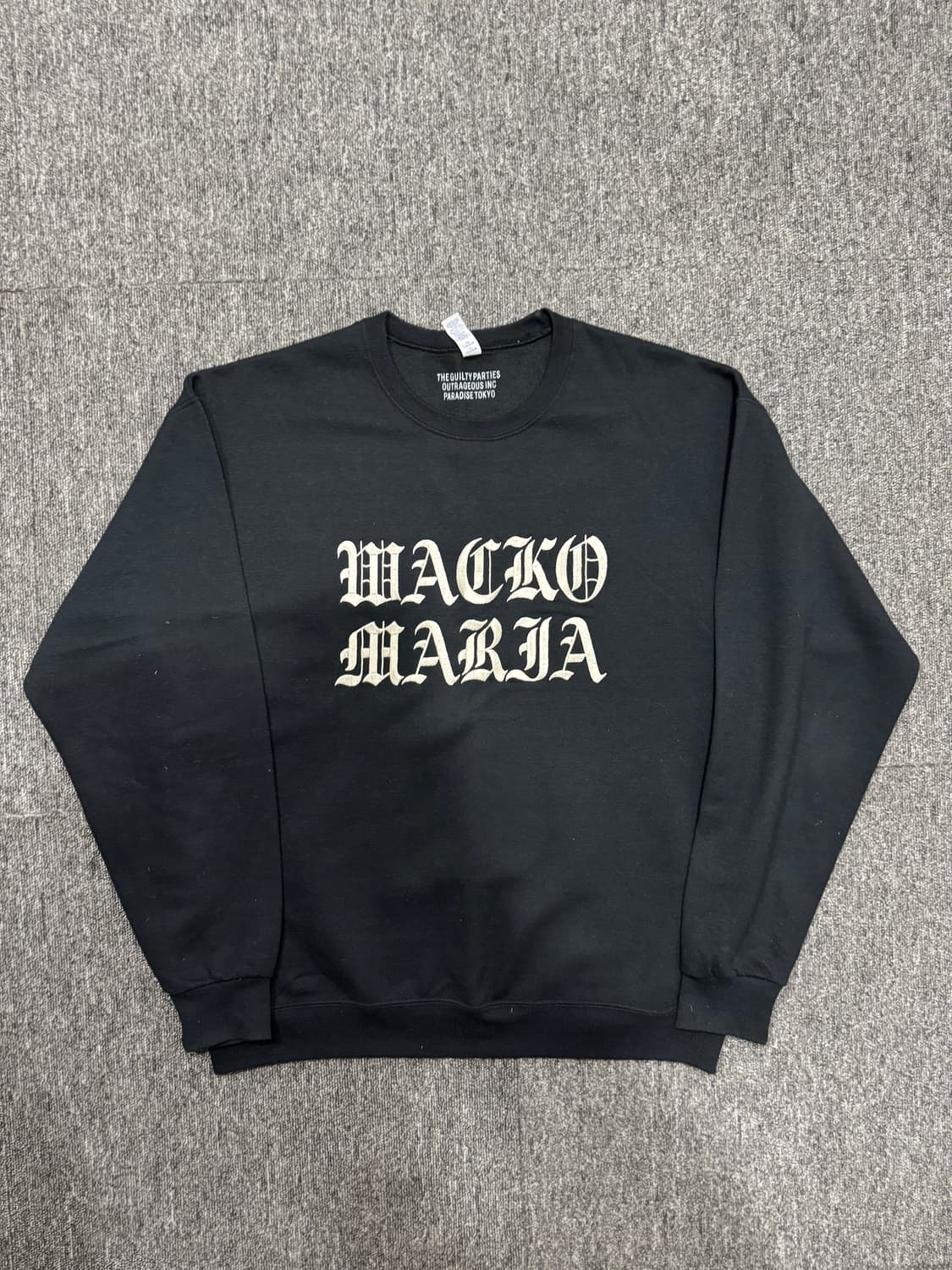 와코마리아 자수 올드 잉글리시 블랙 크루넥 저지스 스웻 L 상품이미지3