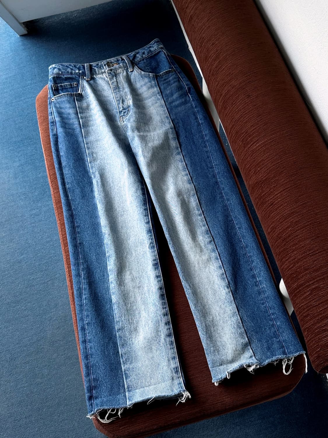 Rework design denim straight pants 상품이미지5