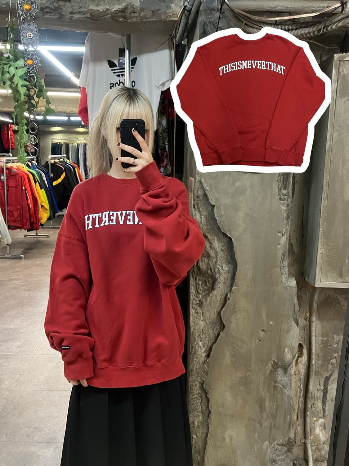 디스이즈네버댓 맨투맨 레드 XL   #csz1796  상품이미지1