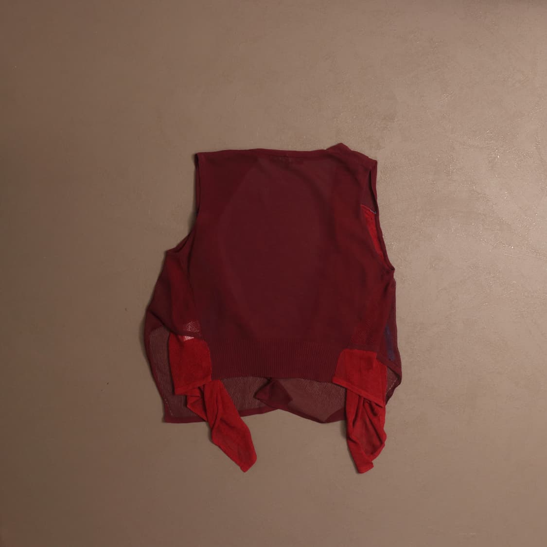 일본빈티지 아크릴 레이어드 그물 니트베스트 A703 상품이미지5
