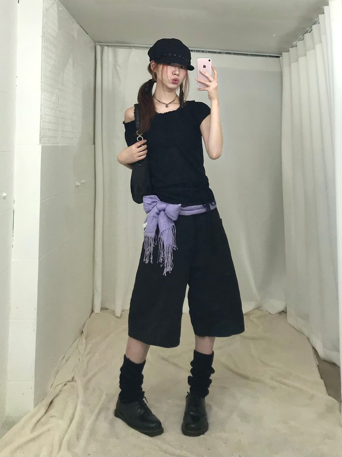 💟 빈티지 블랙 퍼플 러블리 힙 코디 세트 상품이미지1