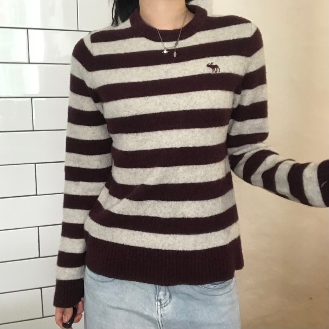 아베크롬비 스트라이프 니트 / M (55~66 추천) 상품이미지7