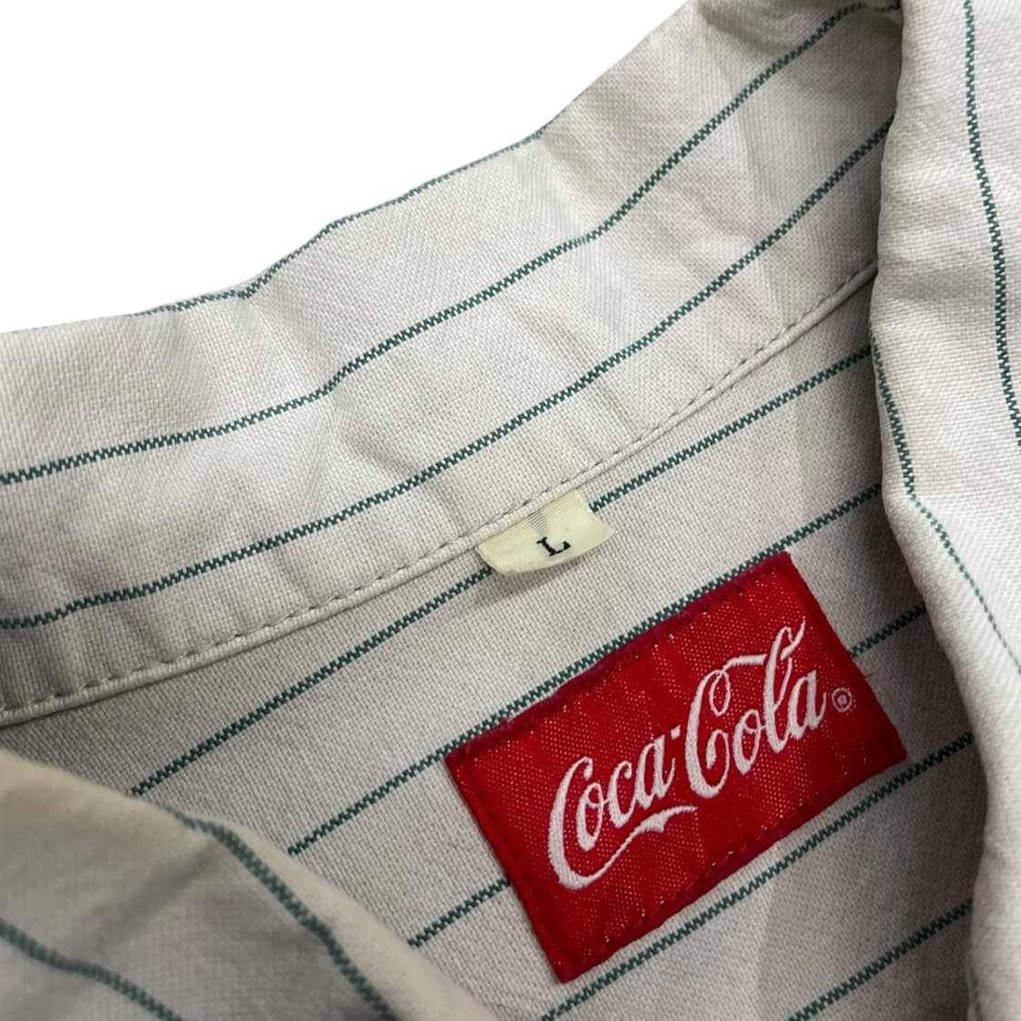 90s 코카콜라 일본판 스트라이프 워크셔츠 상품이미지5