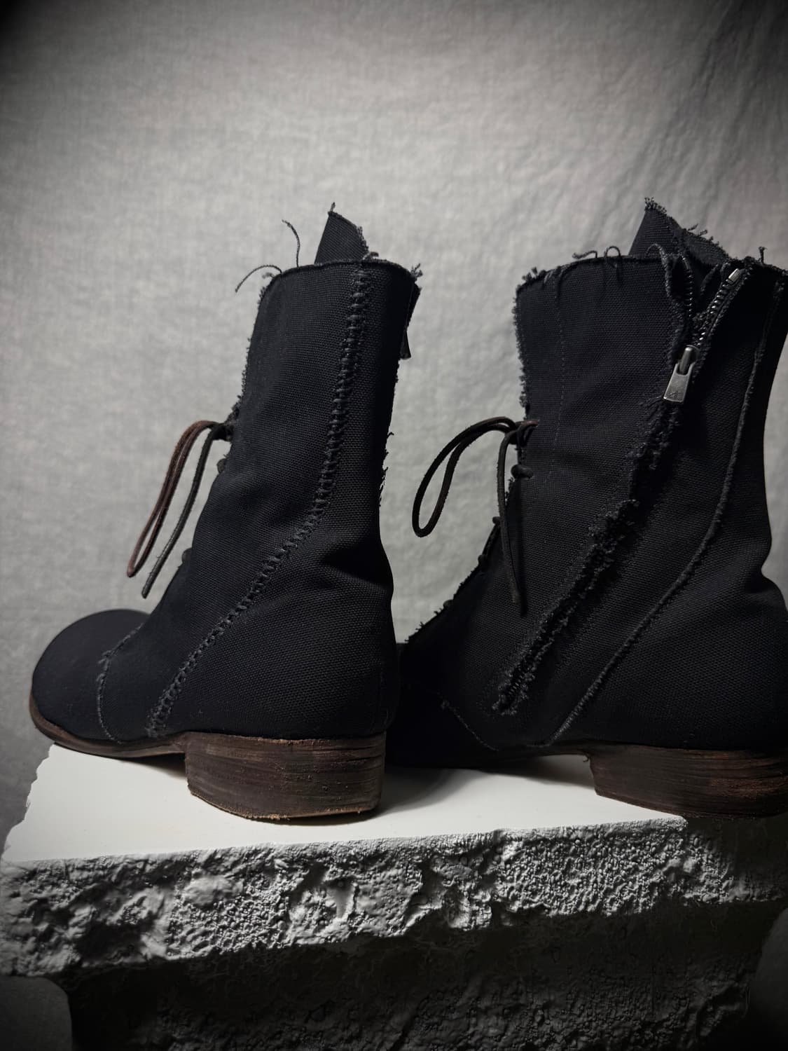 Devoa Stitch Canvas Back Zip Boots  상품이미지4