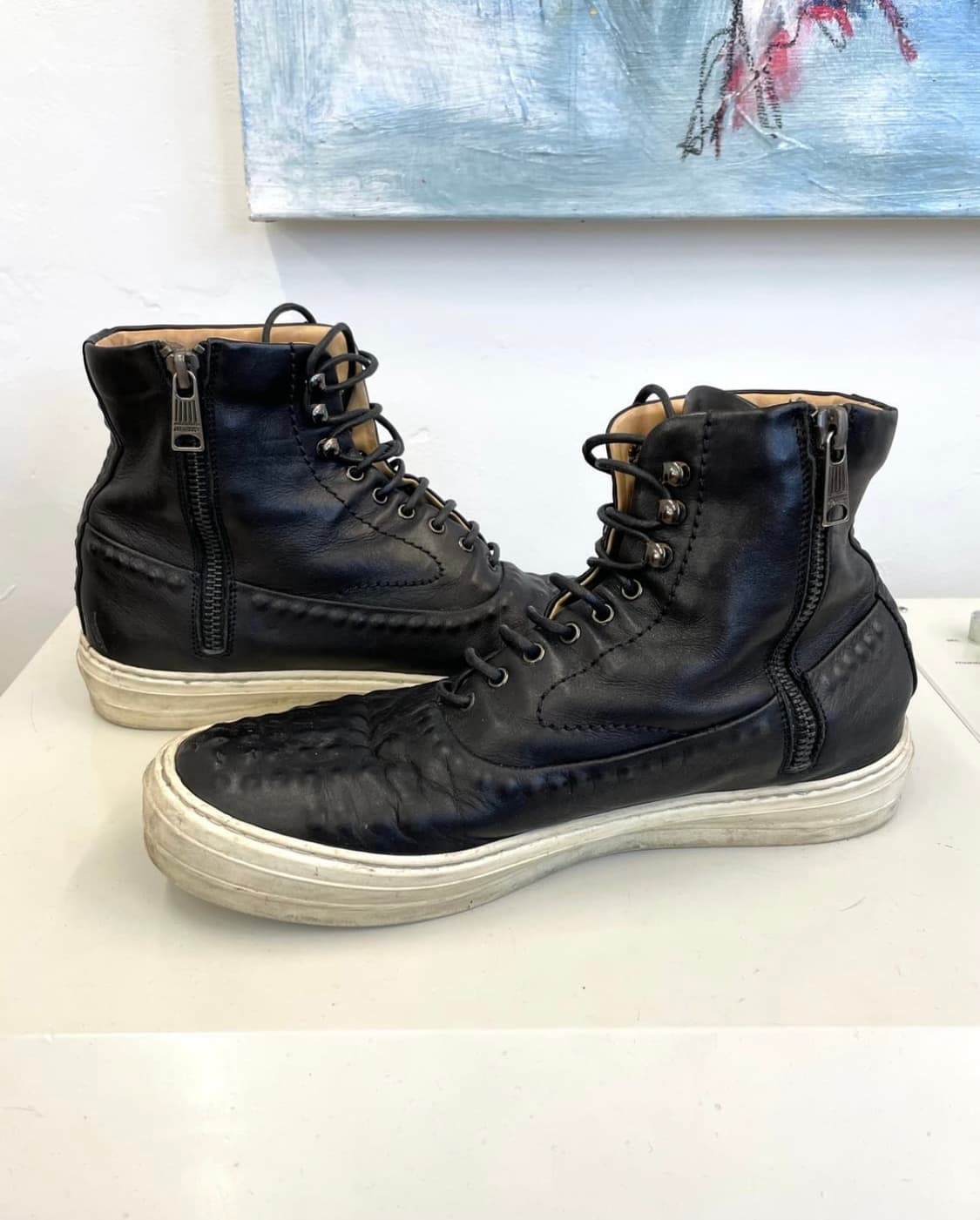 알렉산더맥퀸 레더 하이탑 스니커즈 상품이미지1