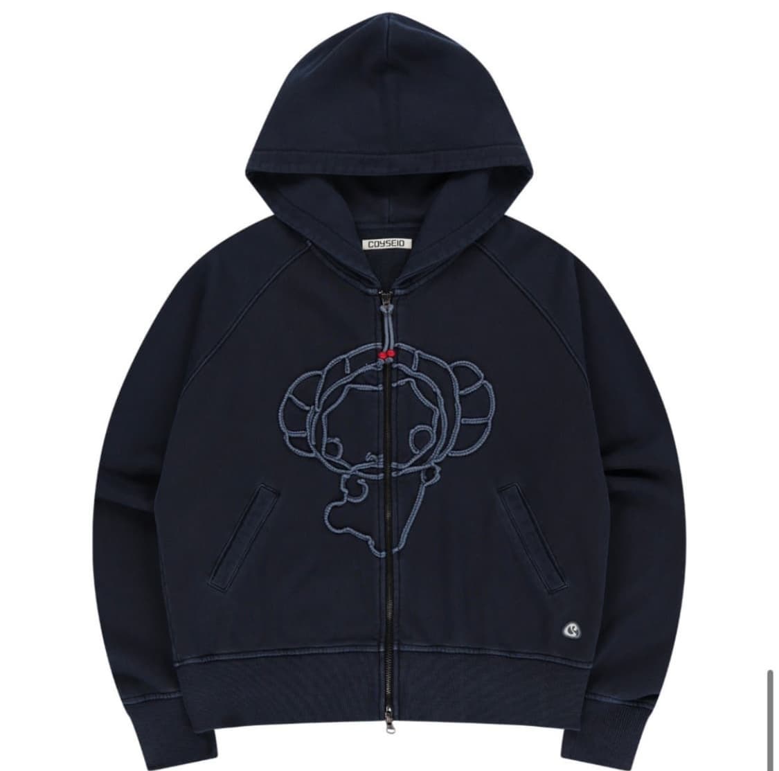 코이세이오 빈티지 테이프후드집업 네이비 상품이미지1