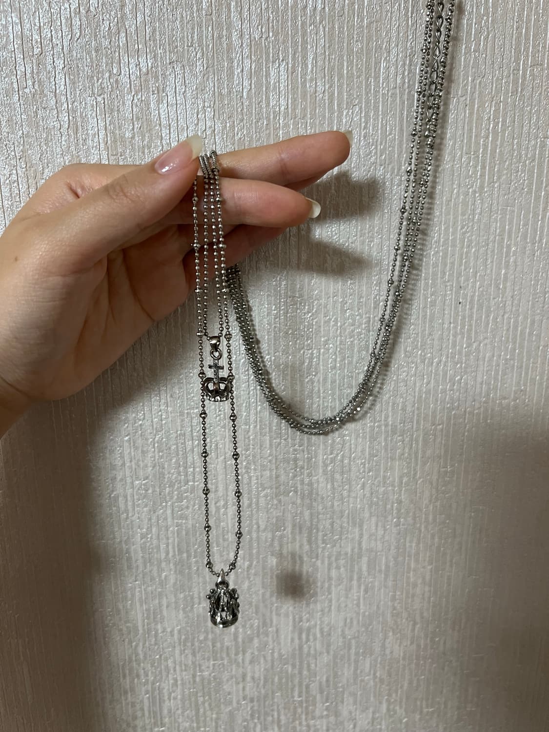 레테 빈티지 펑크 갸루 미니 왕관 두줄 목걸이 상품이미지5