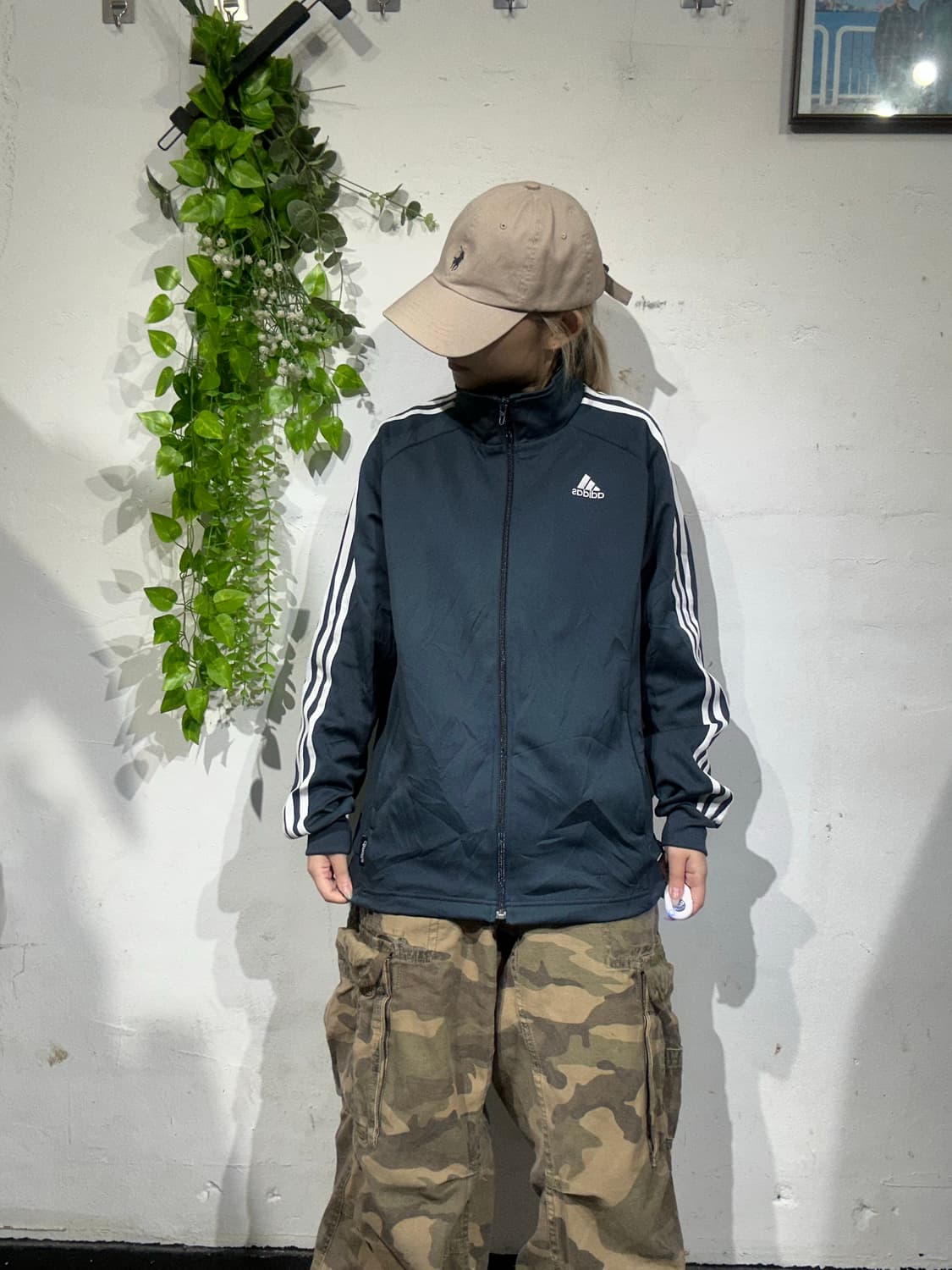 아디다스 네이비 화이트 삼선 트랙탑 져지 L 상품이미지4