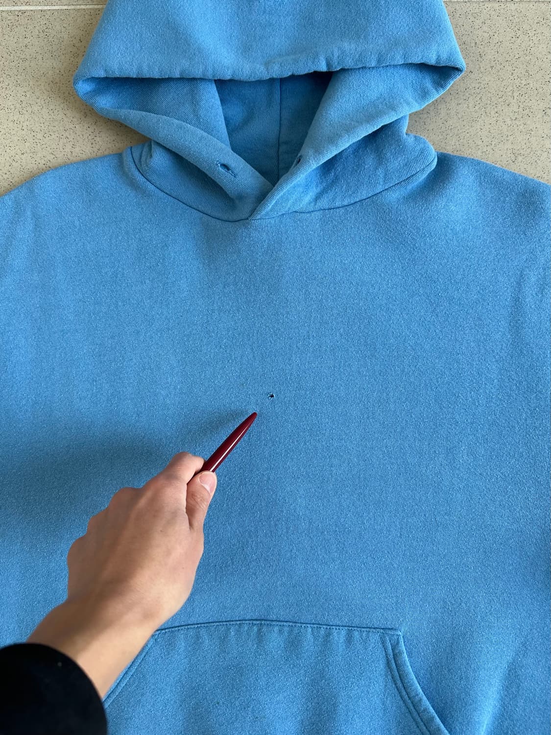 90s 빈티지 러셀 후드 베이비 블루 M 상품이미지6