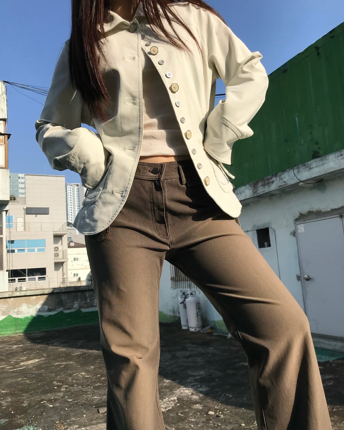 브라운 와이드 팬츠 상품이미지4