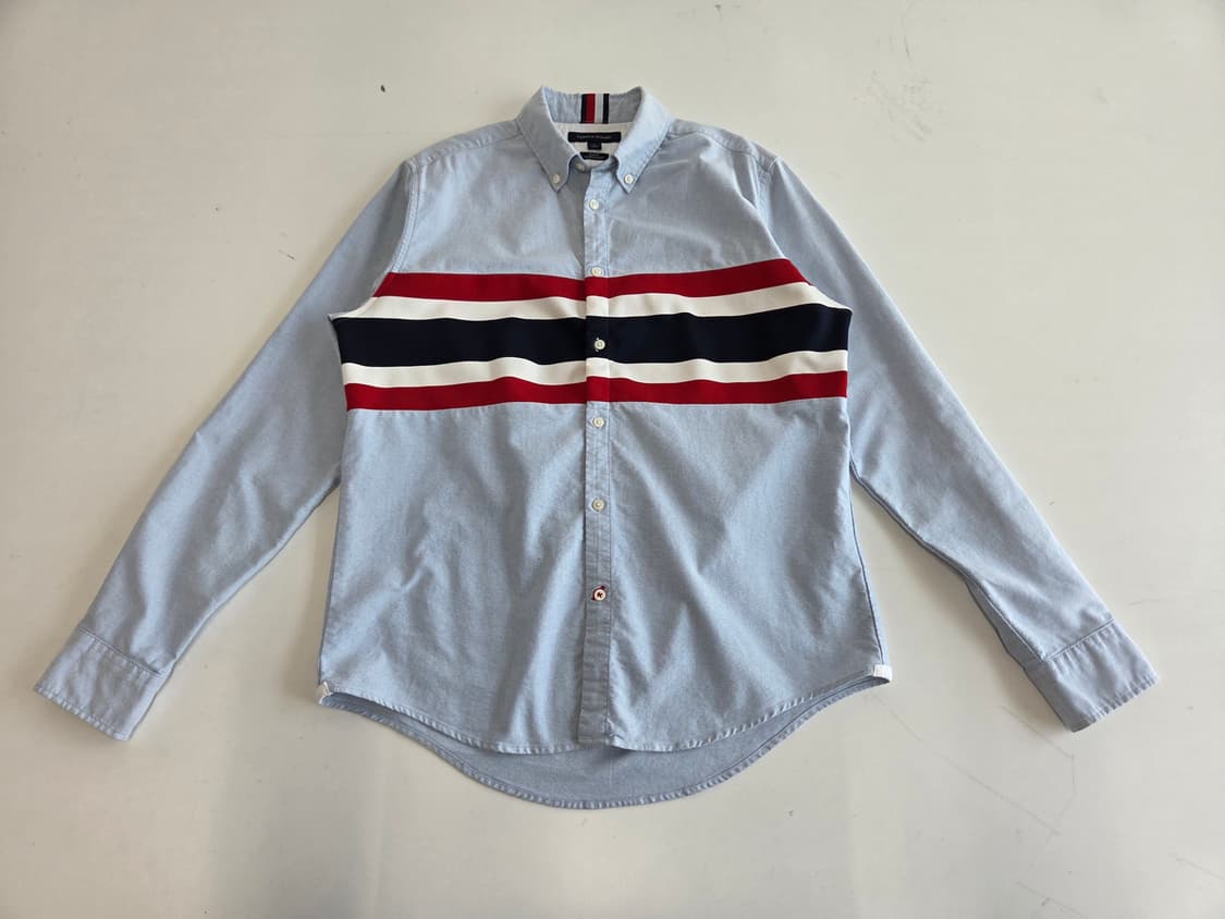 타미힐피거 옥스포드 타미힐피거 스트라이프 셔츠 연청 M 상품이미지1