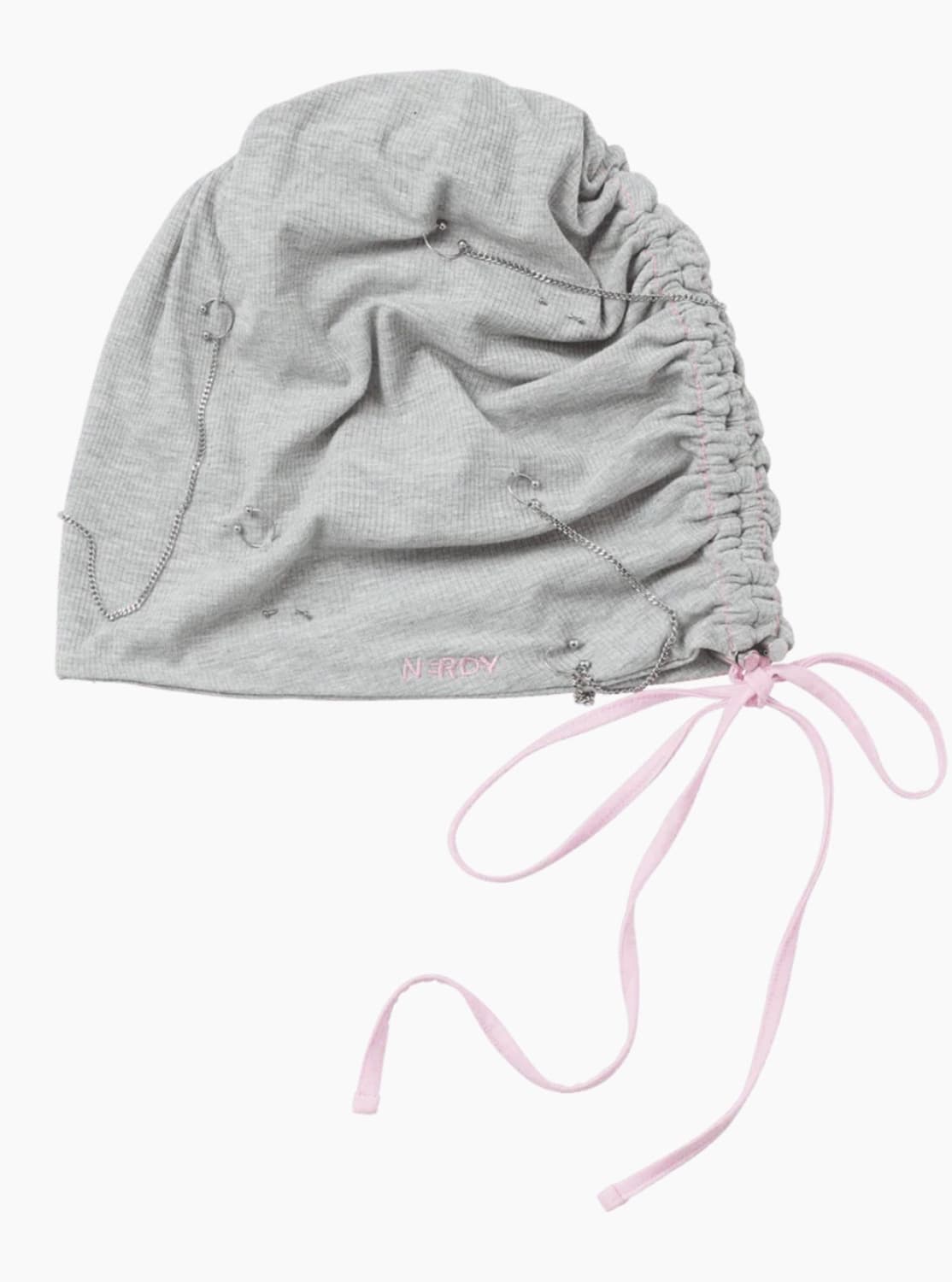 NERDY x OHTNYC GRAY PIERCED SLOUCH 비니 상품이미지2