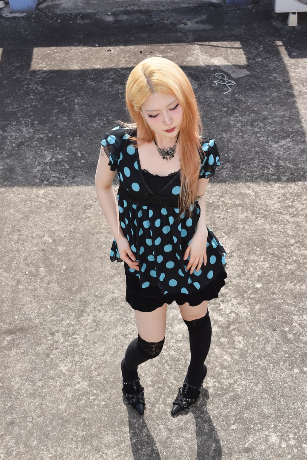 레트로 도트 블라우스 상품이미지8