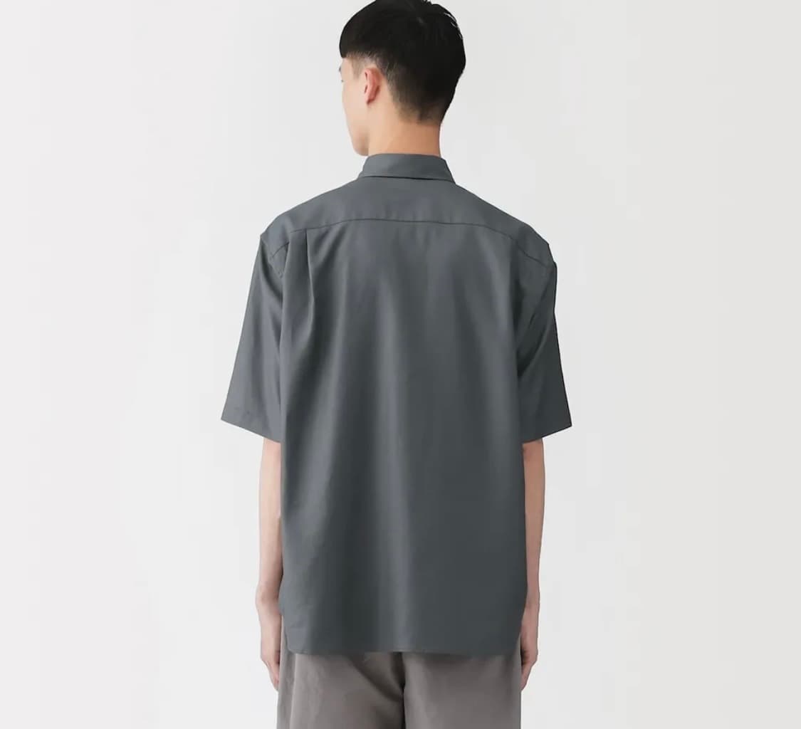 무인양품 와시 혼방 도비직 반소매 셔츠 상품이미지5