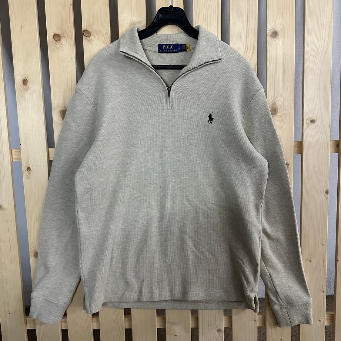 (M) 폴로 랄프로렌 베이지 반집업 니트 상품이미지1