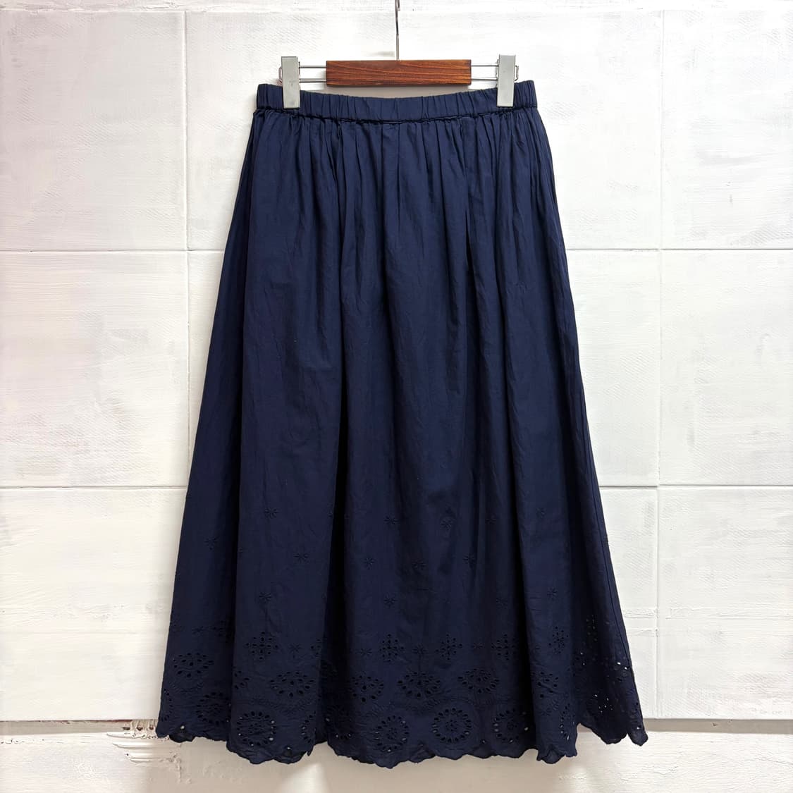 네이비 펀칭 하구미 모리걸 롱 스커트 JPN 상품이미지1