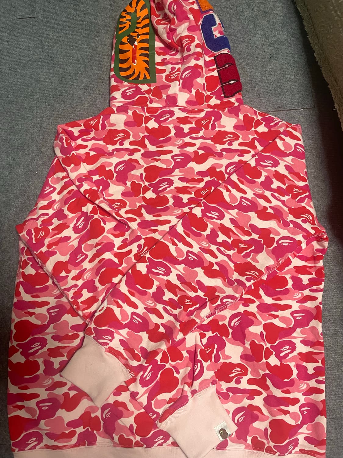 베이프 핑크 카모 후드집업 XL 상품이미지3