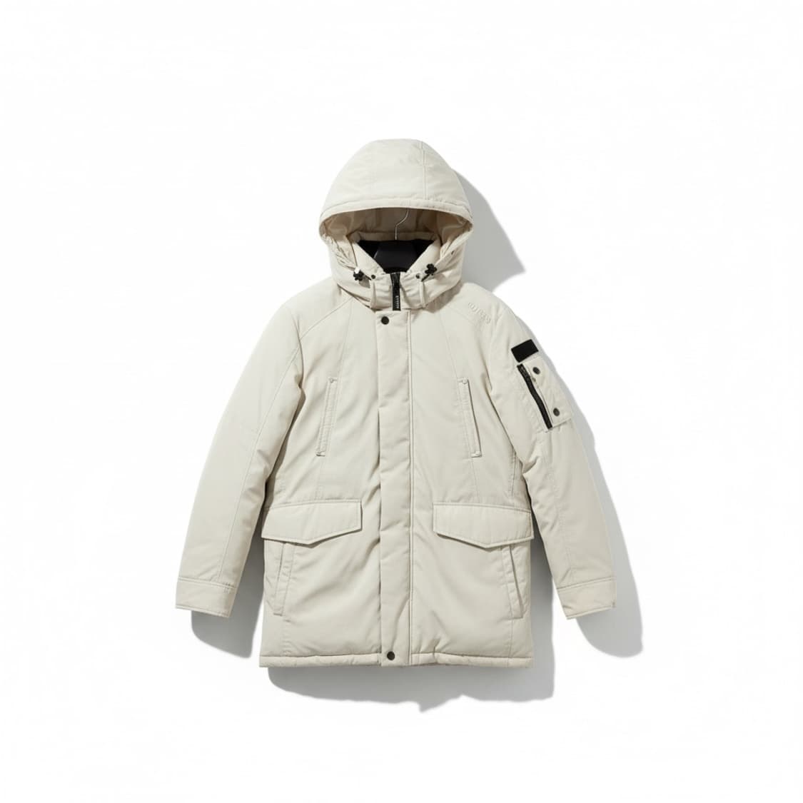 게스 화이트 덕다운 패딩 후드 점퍼 상품이미지1