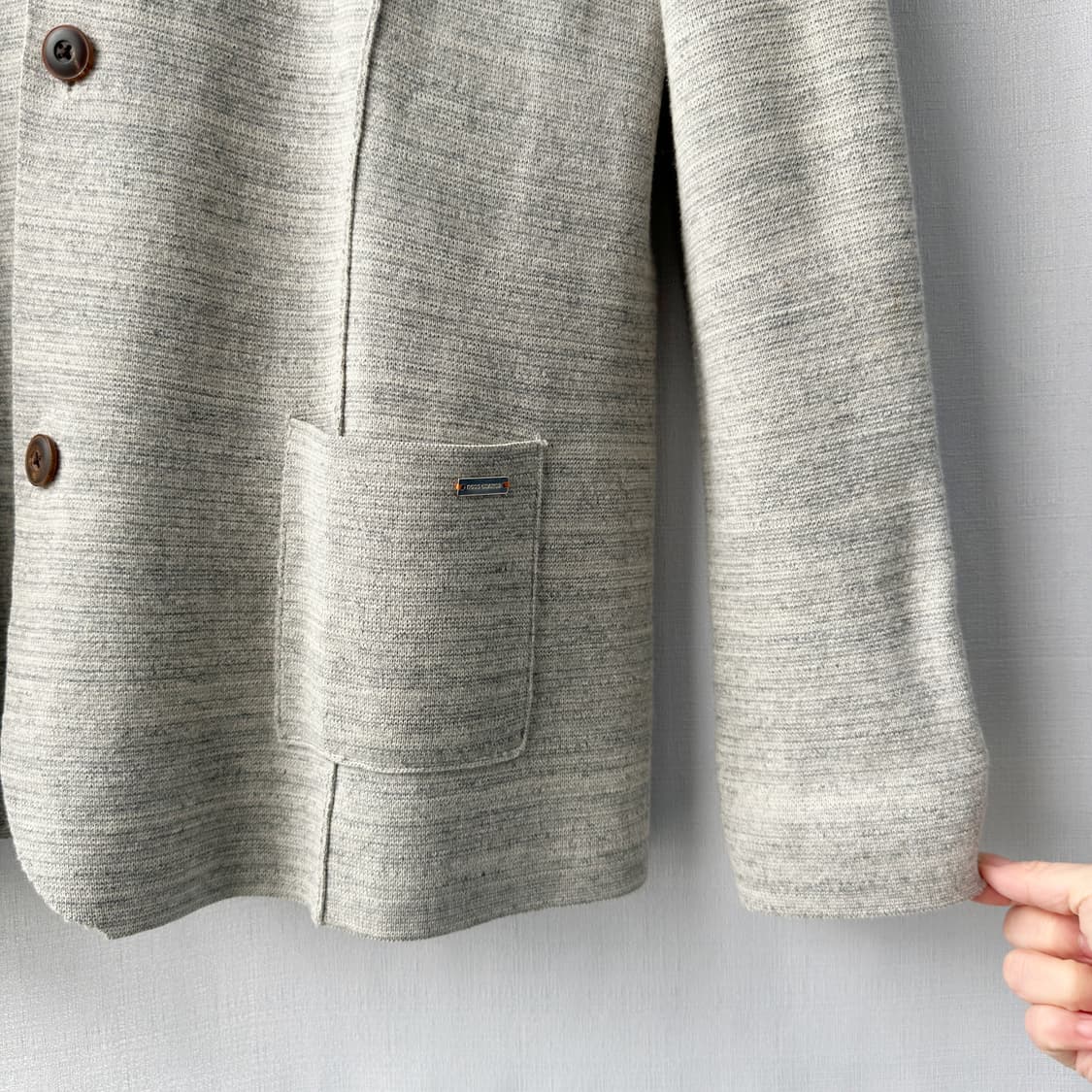 휴고 보스 오렌지 코튼 니트 자켓 가디건 그레이 XL 상품이미지4