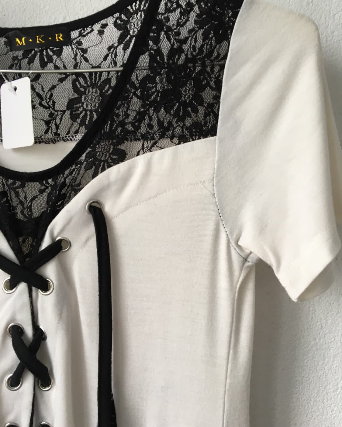 Lace up point lace trimming onepiece 상품이미지4