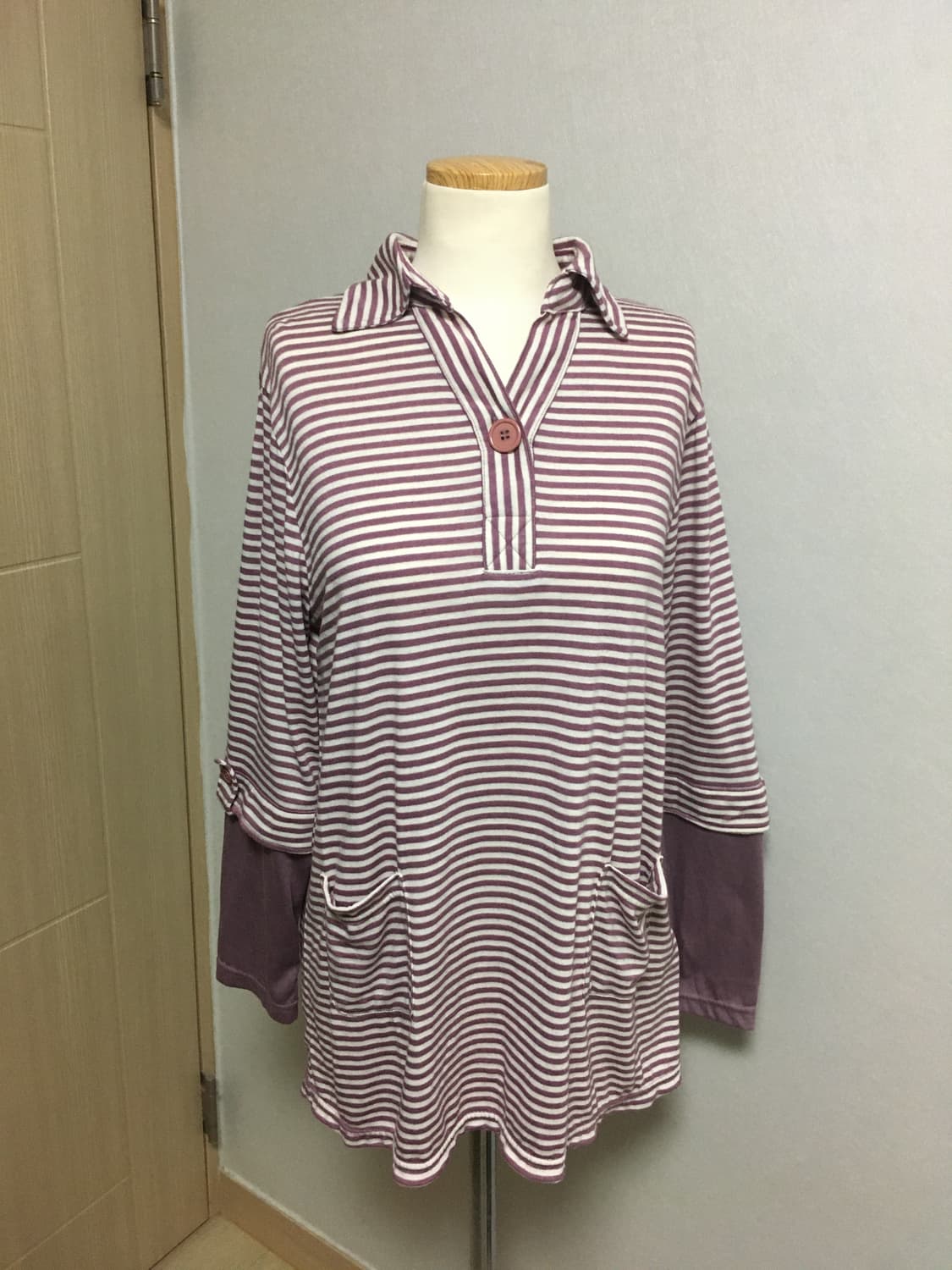 빈티지 레이어드 뮤트퍼플 하구미 모리걸 아오이유우 폴라티 상품이미지1