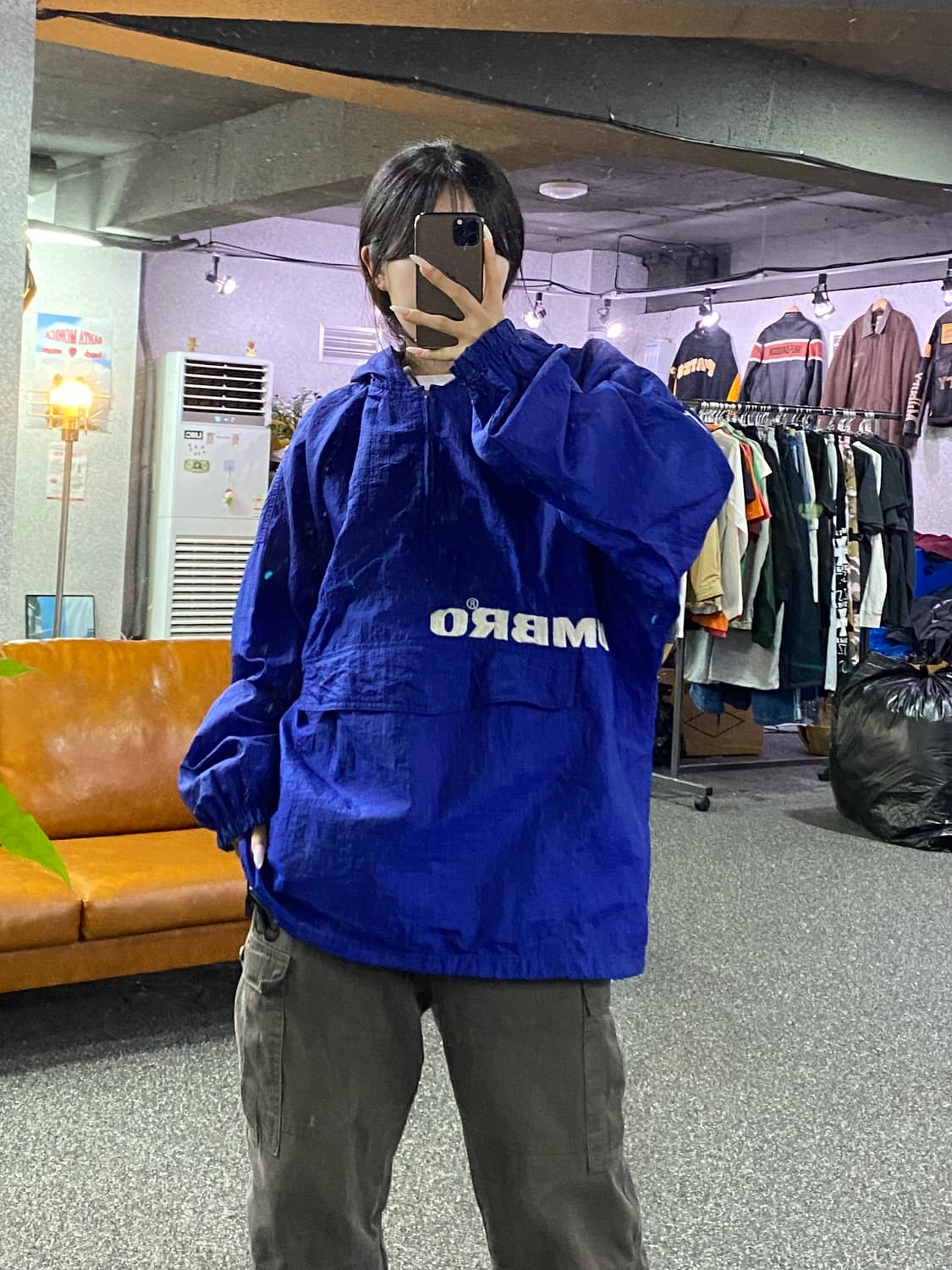 엄브로 90s 빈티지 반집업 후드 아노락 자켓B5004 상품이미지1