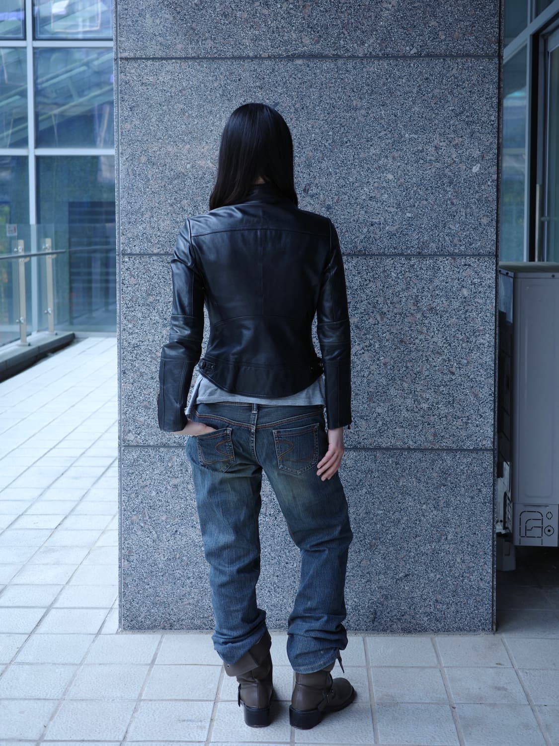 빈티지 블랙 리얼레더 양가죽 라이더 자켓 상품이미지8