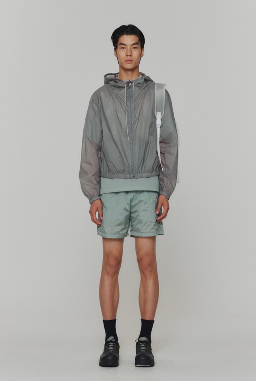 24SS 아모멘토 후드 셔링 점퍼 그레이 [L] 상품이미지3