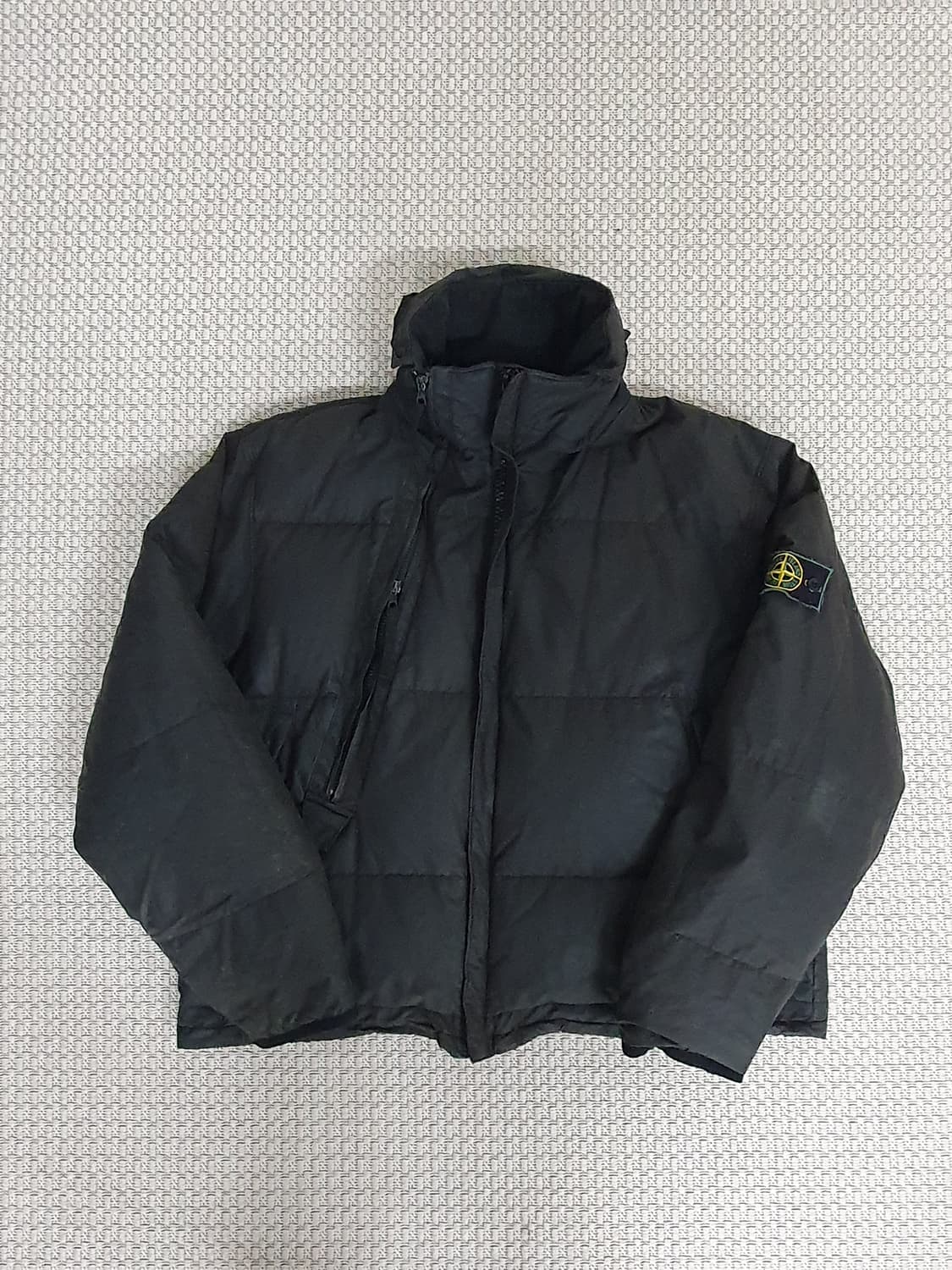 99AW 스톤 아일랜드 그린 엣지 왁스 코튼 구스 다운 패딩 상품이미지5