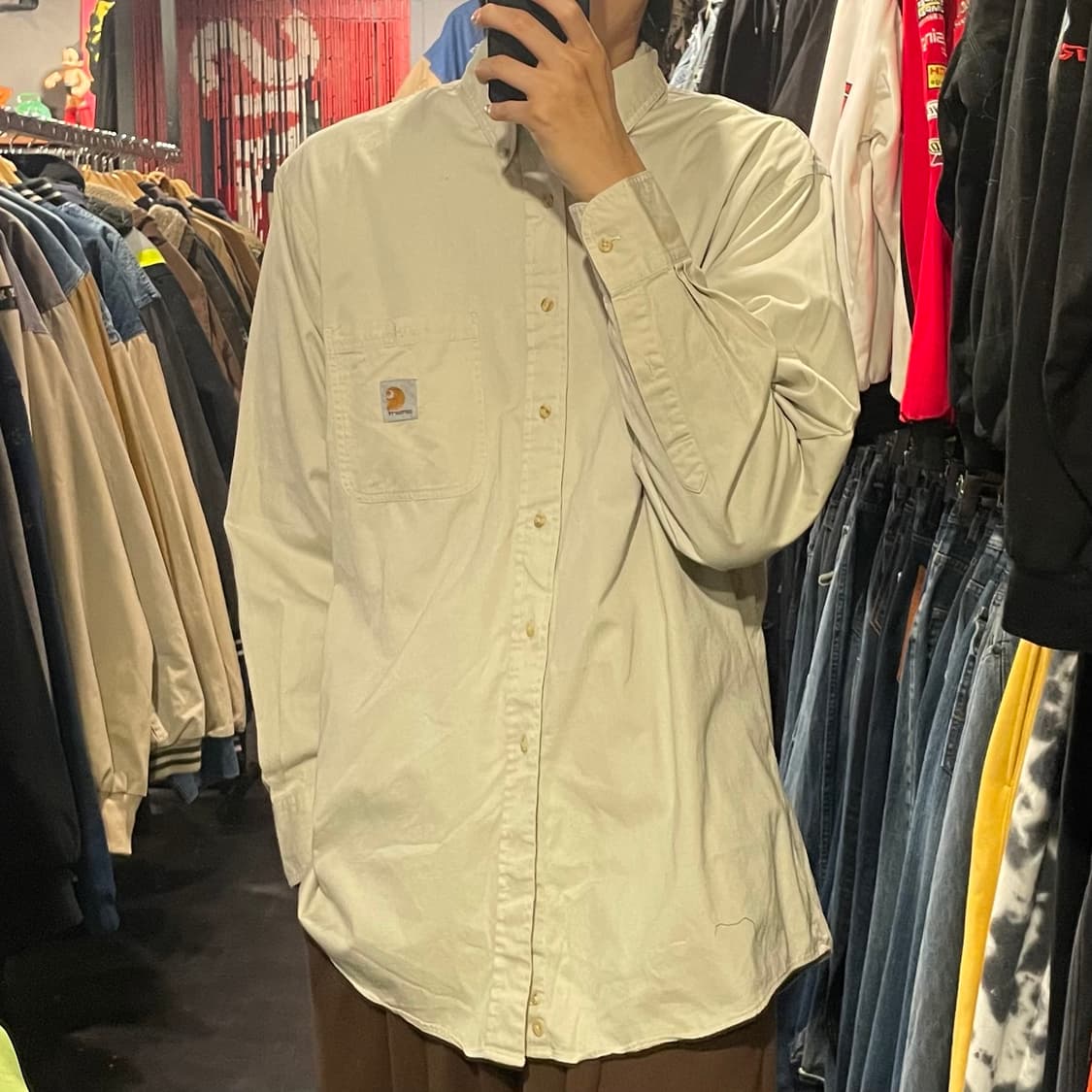 [IM] carhartt 칼하트 크림 긴팔셔츠 상품이미지3