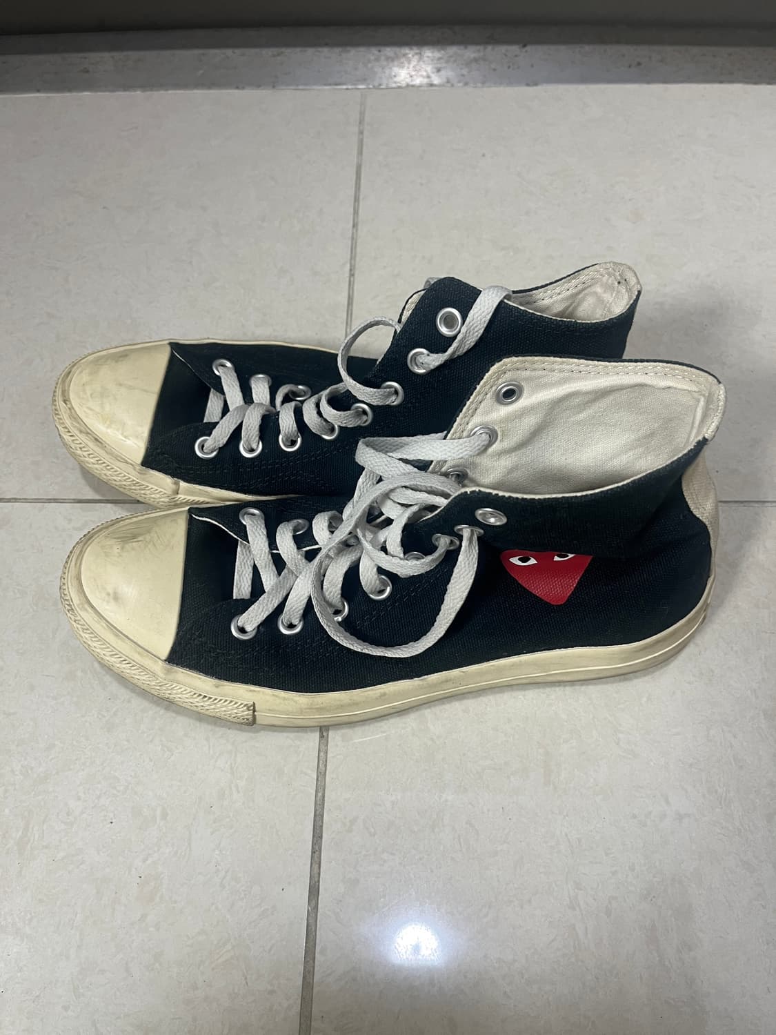 컨버스 꼼데 블랙 하이 스니커즈 상품이미지2