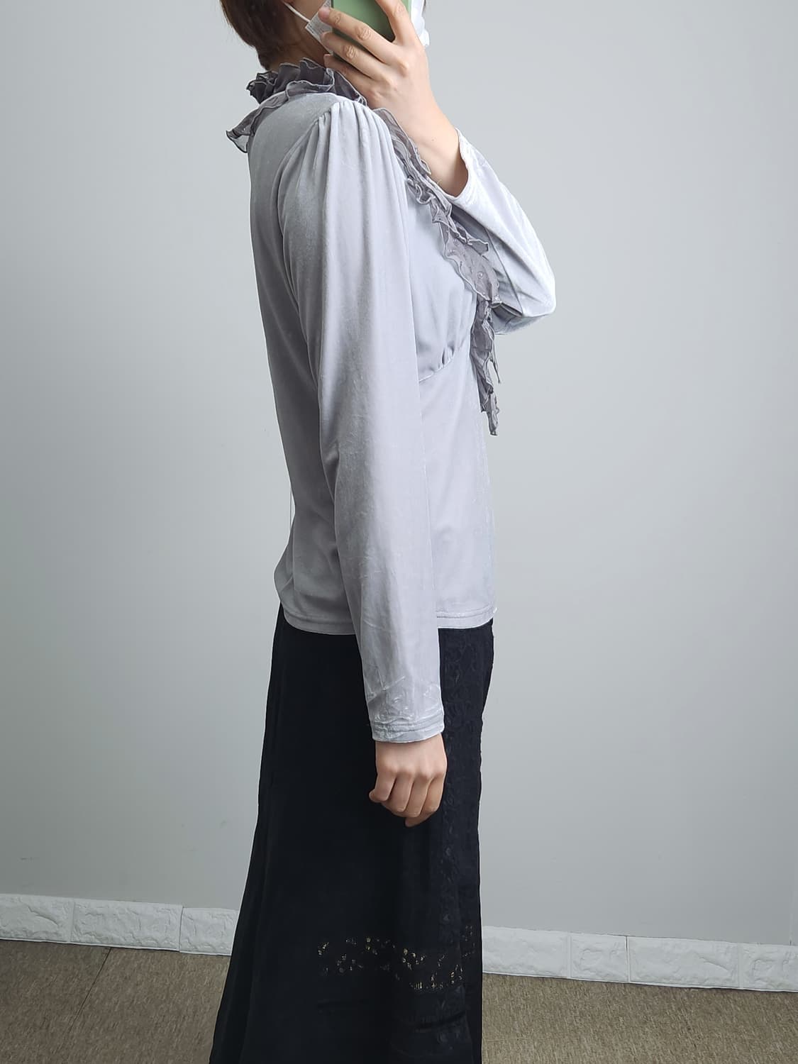 벨벳 프릴 탑 상품이미지3