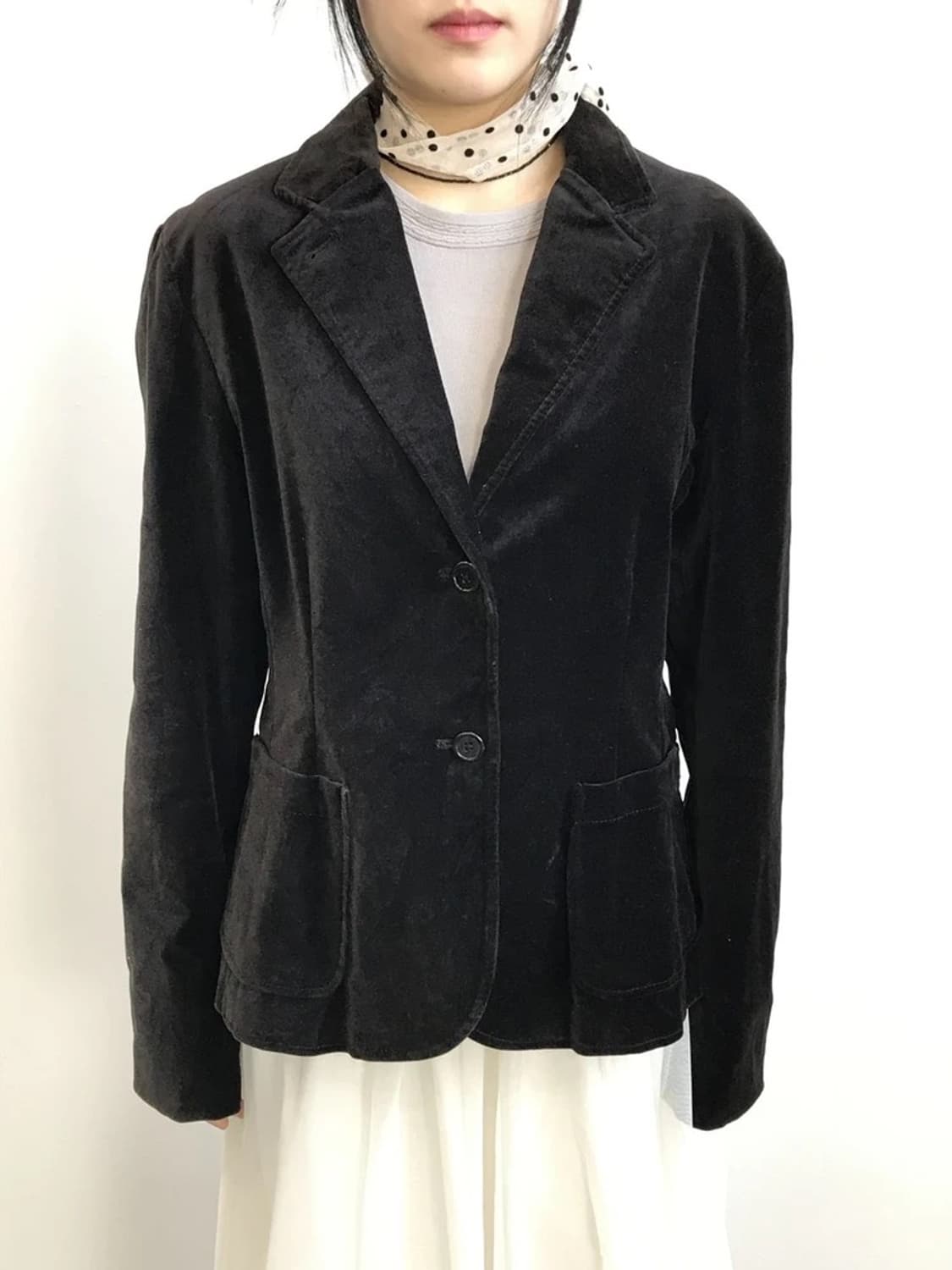 GAP Velvet Blazer Black Purple Lining 상품이미지2