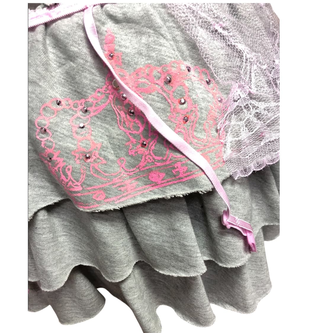 gray gyaru lace sk 상품이미지3