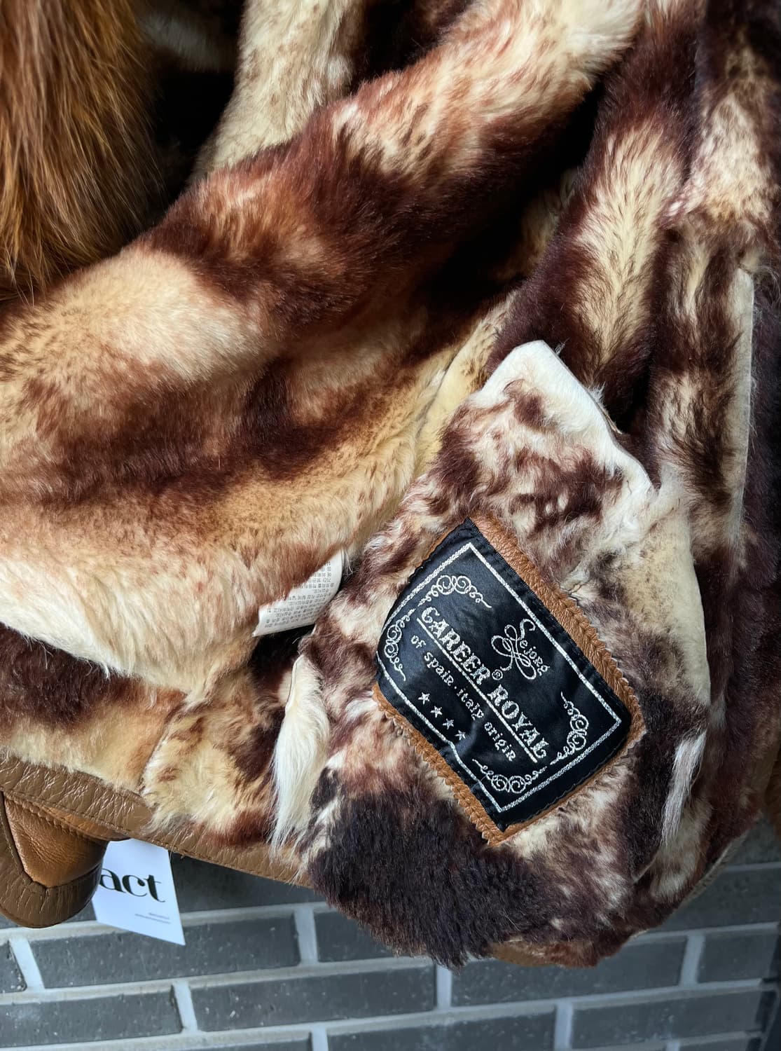 90s CAREER 폭스퍼 램스킨 자켓 브라운 상품이미지10